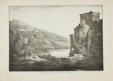 View of Lake Nemi, c. 1820. Creator: Charles-Philibert de Lasteyrie.