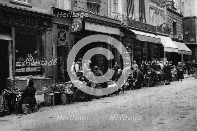 Vegetable sellers in the Central Market quarter, Paris, 1931.Artist: Ernest Flammarion