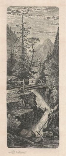 Waterfall, Rocky Mountains, 1880. Creator: Carl C. Brenner.