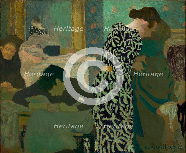 The Flowered Dress, 1891. Creator: Vuillard, Édouard (1868-1940).