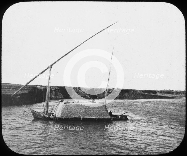 A laden dahabiyeh, Egypt, c1890. Artist: Newton & Co