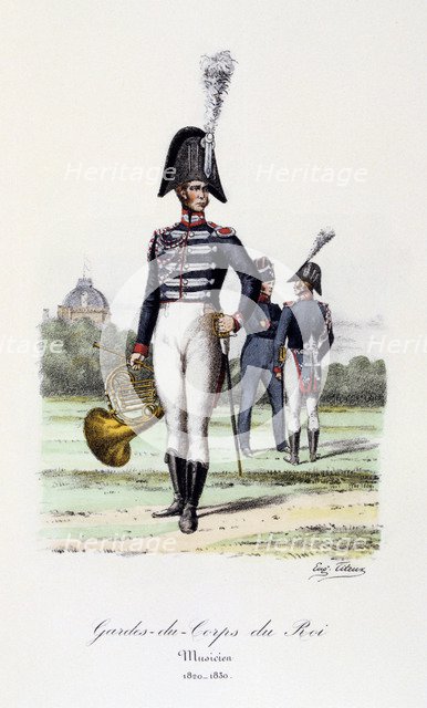 'Gardes-du-Corps de Roi, Musicien', 1820-30. Artist: Eugene Titeux