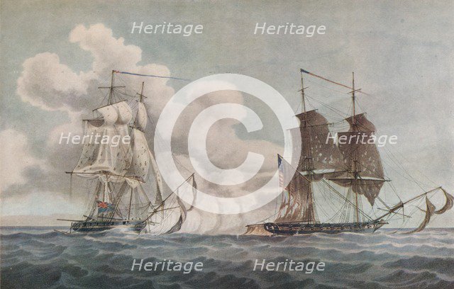 'Packet Boat and Privateer', c1819. Artist: Nicholas Pocock.