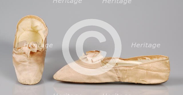 Evening slippers, French, 1845-65. Creator: P Rouillier.