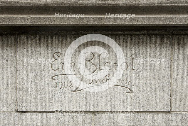 Ernest Blerot carved signature, Brussels, Belgium, (1902), c2014-c2017. Artist: Alan John Ainsworth.