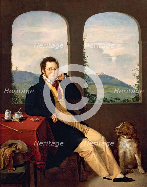 Portrait of Franz Schubert (1797-1828), 1827. Creator: Melegh, Gabor (1801-1835).