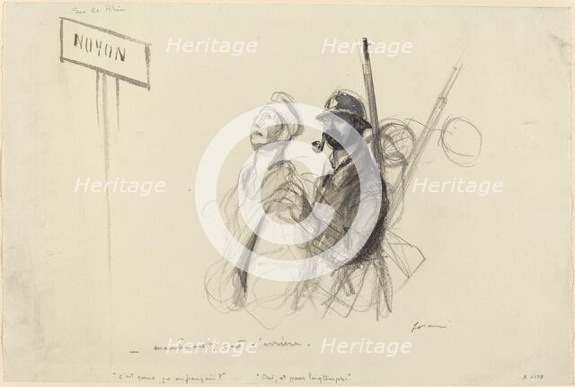 Sur le Rhin. - maintenant c'est l'arriere., probably 1918. Creator: Jean Louis Forain.