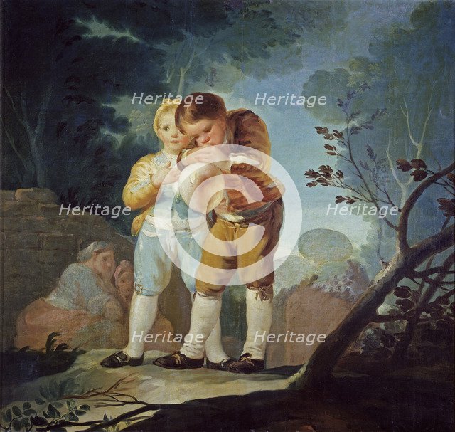Children inflating a bladder, 1778. Artist: Goya, Francisco, de (1746-1828)