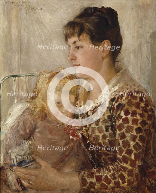 Mother and Child. The Wife and Daughter of the artist Allan Österlind, 1886. Creator: Ernst Josephson.