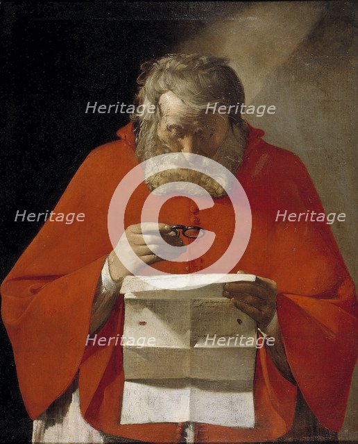 Saint Jerome reading a letter, ca. 1628-1629. Artist: La Tour, Georges, de (1583-1652)