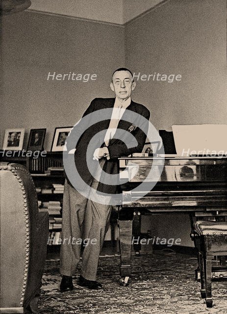 Sergei Rachmaninoff at the Villa Senar, 1939. Creator: Anonymous.