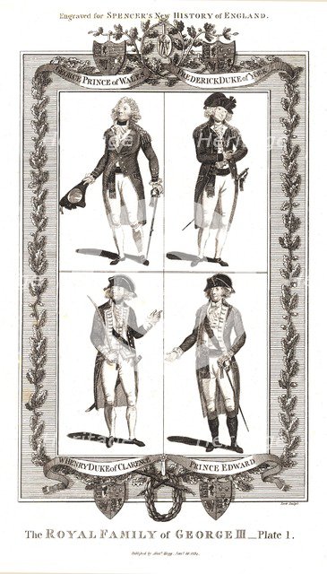 The Royal Family of George III. Published by Alexander Hogg Januay 18th 1794. Artist: Alex Hogg