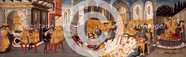 The Assassination and Funeral of Julius Caesar, 1455/60. Creators: Workshop of Apollonio di Giovanni, Workshop of Marco del Buono Giamberti.