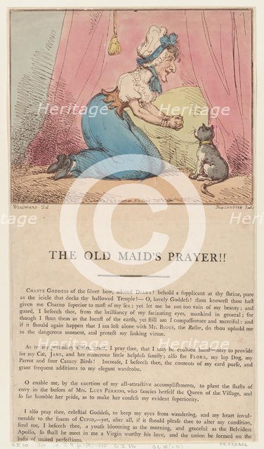 The Old Maid's Prayer!!, February 10, 1801., February 10, 1801. Creator: Thomas Rowlandson.