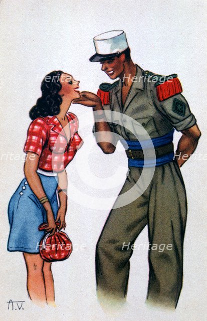 French Foreign Legion postcard, 20th century. Artist: Unknown