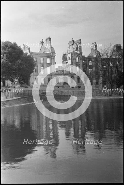 Bomb damage, The Crescent, Plymouth, Devon, World War II, 1942. Creator: Cyril James Palmer.