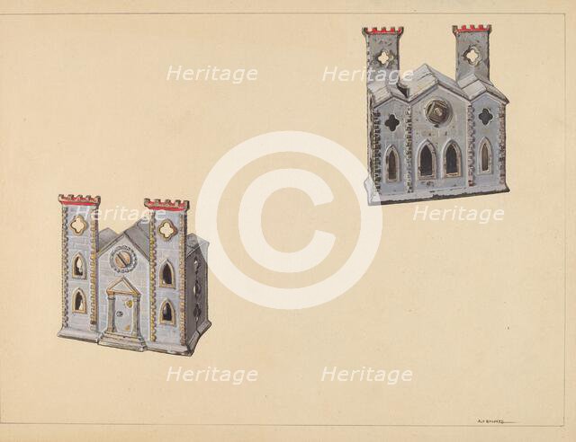 Cathedral Coin Box, c. 1938. Creator: Alf Bruseth.