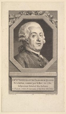 Portrait of Charles George Fenouillot de Falbaire de Quingey, 1787. Creator: Augustin de Saint-Aubin.