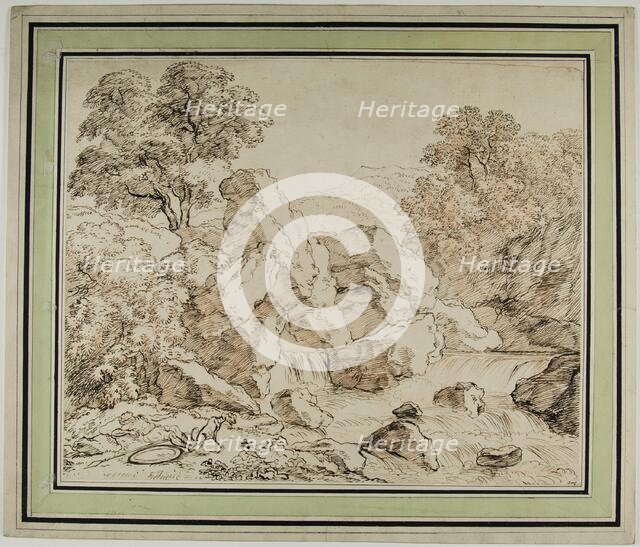 Warrior and Dog Resting by Rocky Rapids, n.d. Creator: Franz Kobell.