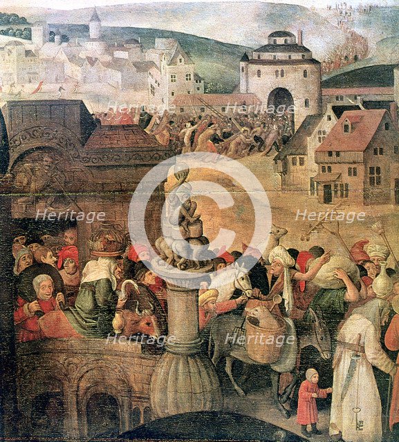 'Christ Driving the Traders from the Temple' (detail), c1584-1638. Artist: Pieter Brueghel the Younger