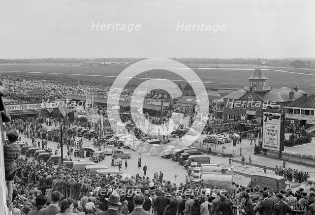 Ford Day at Brooklands motor racing circuit, Surrey, 1930s. Artist: Bill Brunell.