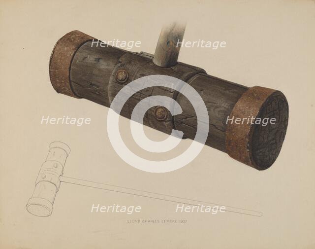 Caulking Hammer, 1937. Creator: Lloyd Charles Lemcke.