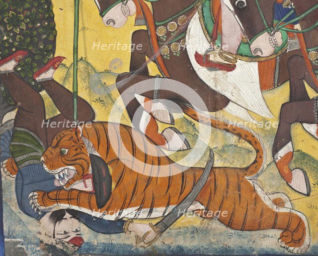 Maharao Ram Singh II of Kota (reigned 1827-1866) - Hunting with Maharao Ram Singh of Bundi, c1880. Creator: Unknown.