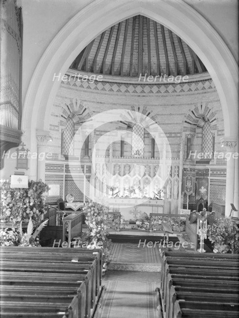 Harvest at Holy Trinity Church, Cowes, Isle of Wight, pre 1913. Creator: Kirk & Sons of Cowes.