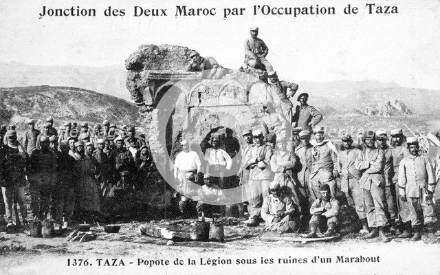 French Foreign Legion by some Marabout ruins, Taza, Morocco, 1904. Artist: Unknown