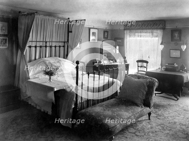 Edwardian bedroom, 1909. Artist: Unknown