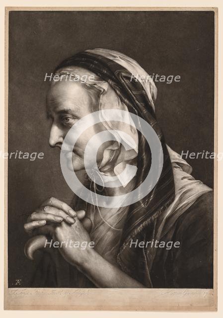 First Series of Life-Sized Heads: Mrs. Frye, 1760. Creator: Thomas Frye (British, 1710-1762).