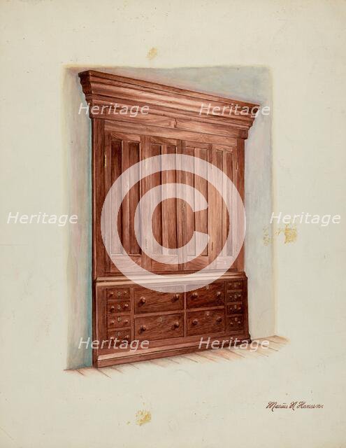 Built-in Cabinet, 1937. Creator: Marius Hansen.