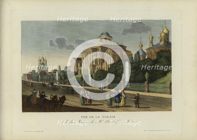 Vue de la Mokala, et de la maison de Monsieur Pasckoff à Moscou, 1817-1824. Creator: Courvoisier-Voisin, Henri (1757-1830).