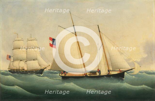 Capture of the "Savannah" by the "U.S.S. Perry", 1861. Creator: Fritz Müller.