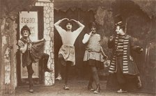 Amateur actors, some in drag, performing in the troupe "The Goods", 1918. Creator: Unknown.