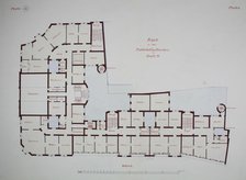 Rathskeller Neubau, Halle (Saale), Saxony-Anhalt, Germany, Third Floor Plan, c. 1887. Creator: Peter Joseph Weber.