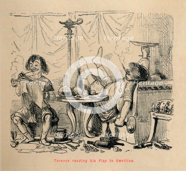 'Terence reading his Play to Caecilius', 1852. Artist: John Leech.