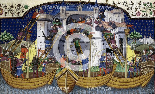 The storming of Corunna by Broadas, c1445.  Creator: Unknown.