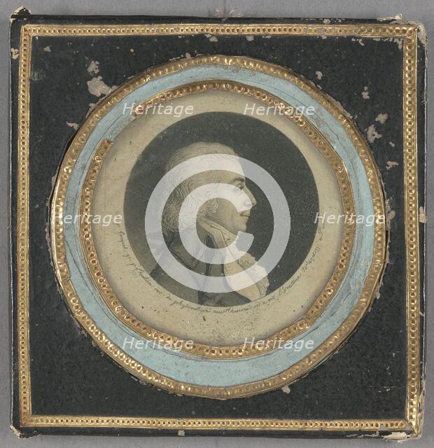 Profile portrait of a man with long hair, 1786-1796. Creator: Gilles Louis Chrétien.