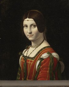 Portrait of an Unknown Woman, called La Belle Ferronnière, before 1750. Artist: Leonardo Da Vinci, Follower