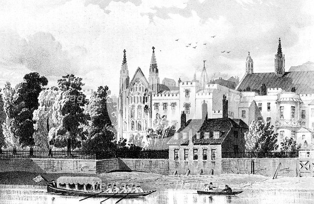St Stephen's Chapel and the Speaker's House, Westminster, London, 1834 (c1905). Artist: Unknown