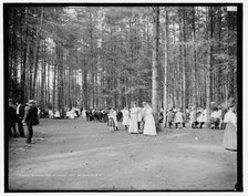 Band concert at Barber Park, Bellows Falls, Vt., between 1900 and 1910. Creator: Unknown.