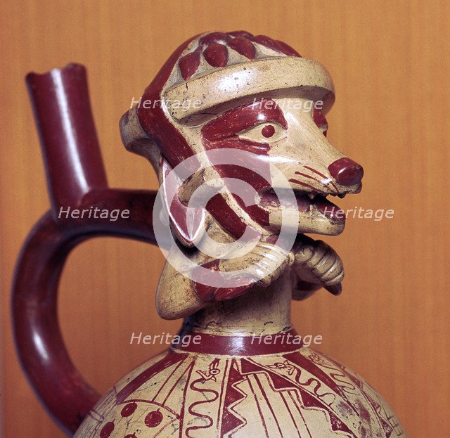 Mochicha stirrup-spout vessel, 1st century. Artist: Unknown