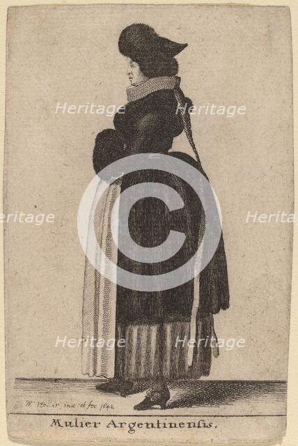 Mulier Argentinensis, 1642. Creator: Wenceslaus Hollar.