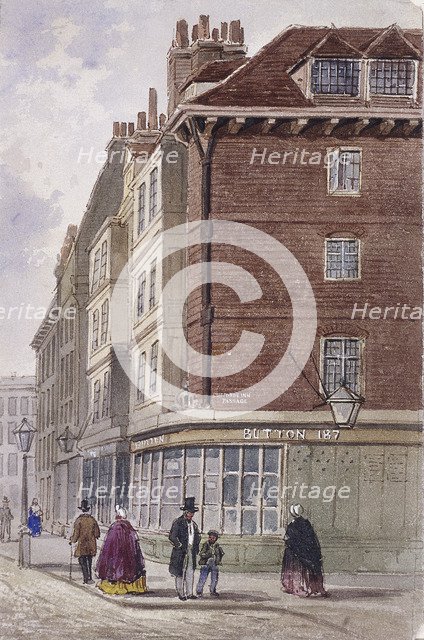 Fleet Street, London, c1845. Artist: Frederick Napoleon Shepherd