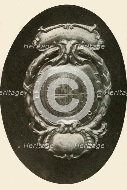 'Silver frontlet, with English coat-of-arms', 1677, (1937). Creator: Unknown.