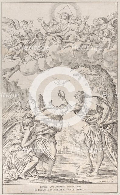 Plate 8: the Baptism of Christ, 1678. Creator: Giuseppe Maria Mitelli.