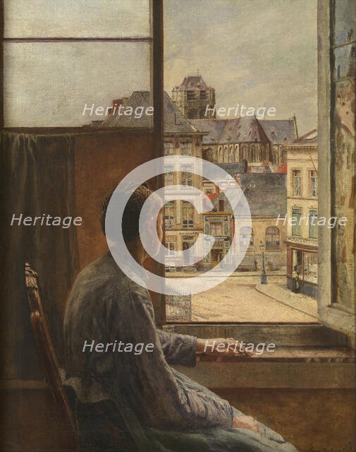 The Teniersplaats in Antwerp, 1876. Creator: Henri Jean Augustin de Braekeleer.