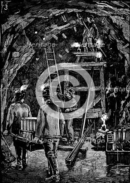 Blowing up Flood Rock, 1885. Artist: Anon