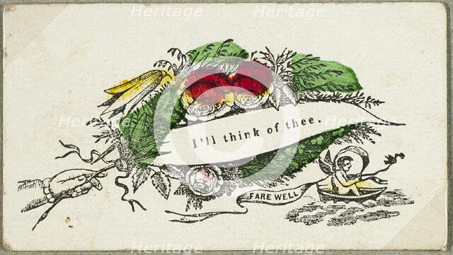 I'll Think of Thee (valentine), c.1830. Creator: Unknown.